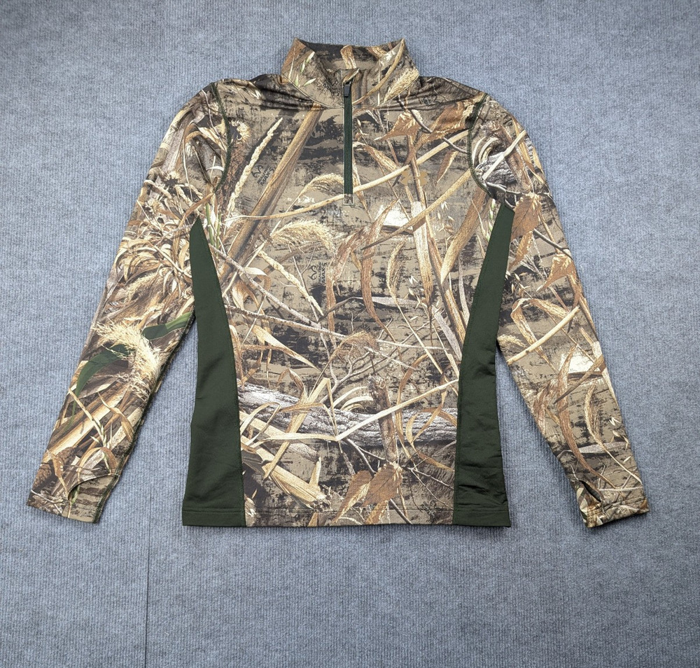 Under Armour 1/4 Zip Mens Large Cold Gear Scent Control Camoflauge Base Layer